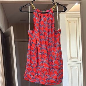 Lilly Pulitzer orange and Blue Sleeveless Blouse